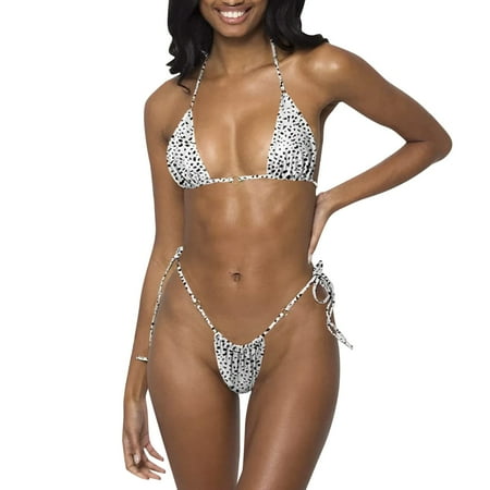 Womens Bikinis Summer Solid Color Halter Backless Sexy Bra With Thongs Two Piece Tankinis Sets Ultrathin Swimsuits Holiday Wear