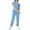 Sky Blue, variant on Mlqidk Healing Hands Scrubs for Women V Neck Top & Jogger Pant with Pockets Cool Stretch Scrubs Set Nurse Scubs Royal Blue XL
