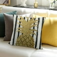 thumbnail image 4 of SHANXI Gold Pineapple Decorative Throw Pillowcase Striped Pillow Cover Home Sofa 12x12in, 4 of 6