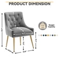 thumbnail image 3 of SEYNAR Modern Velvet Dining Chairs Set of 2, Tufted Back Accent Chair for Living Room,Grey, 3 of 6