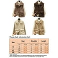 thumbnail image 2 of Cindysus Women Waistcoat Fuzzy Fleece Jacket Vest Sleeveless Sherpa Coat Baggy Holiday Lapel Outwear Coffee M, 2 of 2