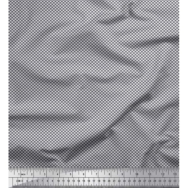 Soimoi Georgette Viscose Fabric Herringbone Small Decor Fabric Printed Yard 42 Inch Wide