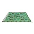 thumbnail image 2 of Ahgly Company Machine Washable Indoor Square Oriental Turquoise Blue Modern Area Rugs, 6' Square, 2 of 4