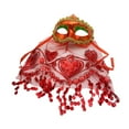 thumbnail image 4 of Velo Facial Para Danza Del Vientre Para Mujer, Máscara De Mardi Gras Para Juegos De Rol, Disfraces, Vacaciones, Rojo, 4 of 8