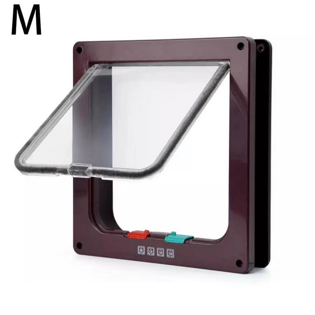ZOUBAOQ Porte pour Animaux en ABS - Blanc, Marron, Noir Disponible, Options d'Installation Multiples, Étanchéité Sécurisée, Résistant aux Rayures et à l'Usure, Convient aux Chats et Chiens de Toutes Tailles