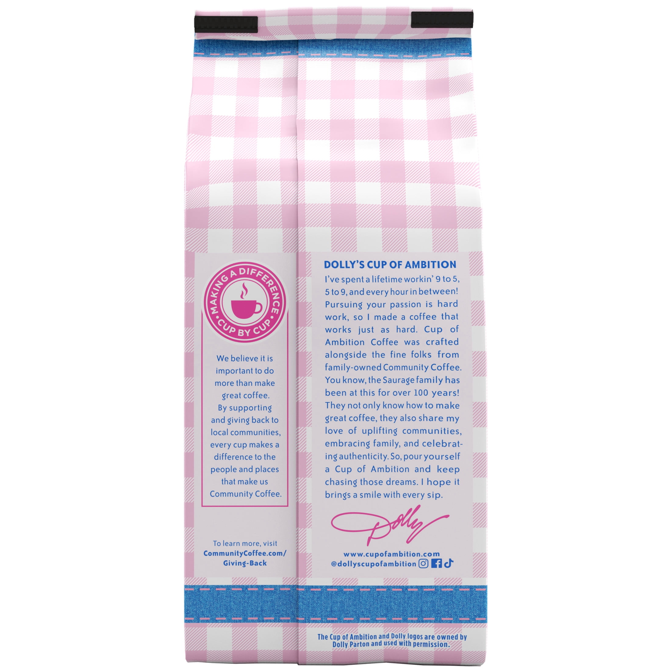 Dolly Parton’s Cup of Ambition™ with Community Coffee® Light Roast Ground 12 Ounce Gable Top
