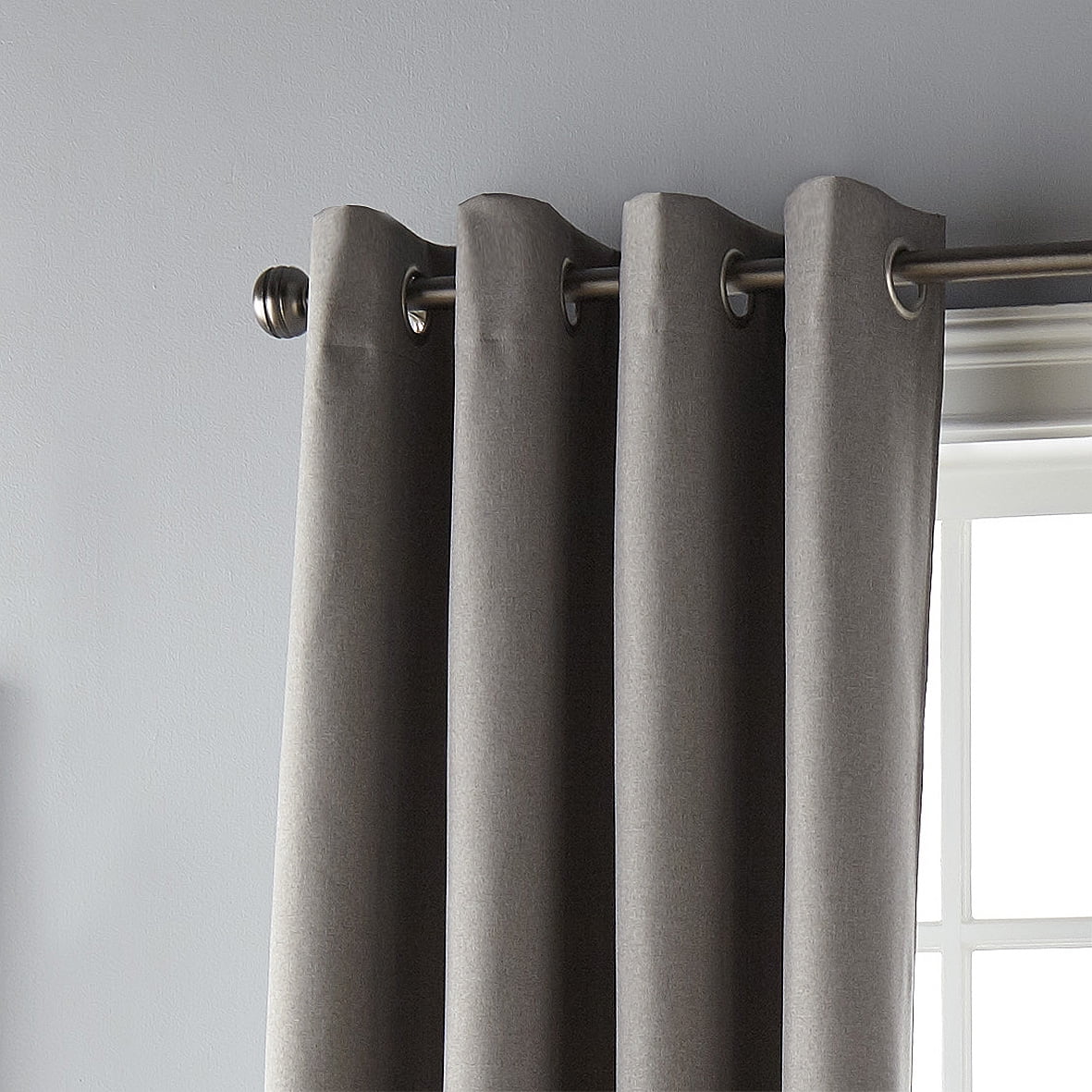 Royal Solid Blackout Thermal Grommet Single Curtain Panel, Grey, 1.6", Blackout, 54 x 84"
