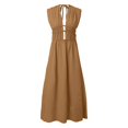 thumbnail image 4 of Vestido largo sin mangas retro liso para mujer: estilo sexy y moderno, material de poliéster, talla única, ideal para la playa o una fiesta, se recomienda lavar a mano., 4 of 5