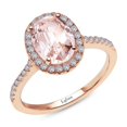 thumbnail image 4 of Lafonn Classic Sterling Silver Rose Gold Plated Morganite Ring (2.26 CTTW), 4 of 5