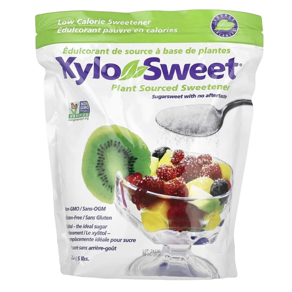 Xlear XyloSweet Non-GMO Xylitol Sweetener, Natural Sugar Substitute Granules, 5 Pound Bag 2 Pack