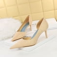 thumbnail image 2 of Zapatos de tacón alto sexys de moda para mujer, zapatos de tacón alto para boda, zapatos de tacón alto para mujer con boca poco profunda y puntiaguda, zapatos de tacón de tela para novias individuales, 2 of 5
