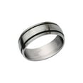 thumbnail image 2 of Mens Chisel 8mm Stainless Steel with Black Rubber Accent Satin Brushed Wedding Band Ring for Men, 2 of 6