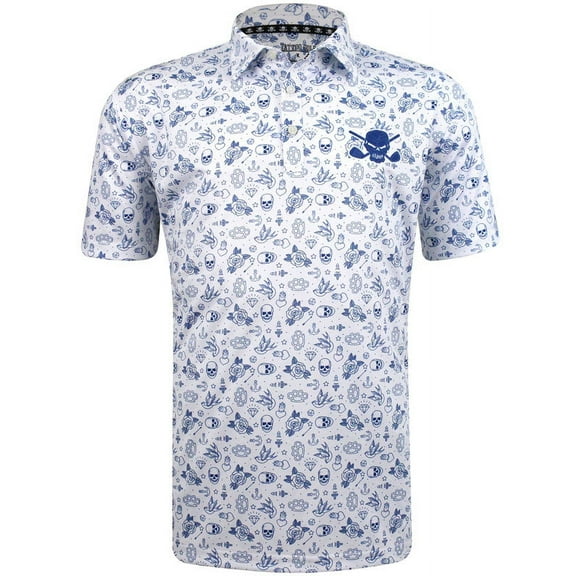 Tattoo Flash Cool-Stretch Men's Golf Shirt (White)