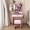 Pink1 S, variant on Wohh White Makeup Vanity Desk with Mirror & 3-Color Dimmable LED Lighting,Built-in Power Outlet & Hidden Storage, Small Compact Dressing Table Set for Bedroom, Includes Stool