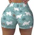 thumbnail image 2 of Lsque whiter Snow bear Print Pattern High Waisted Biker Shorts for Women-Tummy Control Fitness Athletic Workout Running Yoga Gym Shorts,Moisture-Wicking-Small, 2 of 9