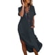 thumbnail image 1 of Vestido de Verano Casual de las Mujeres de Color Sólido de Lino Cuello de Vuelta sin Mangas Botón Vestido, Chaquetas de Vestido de Verano para las Mujeres Pieza de Capa Ligera, Uso Diario Suave Trans, 1 of 8