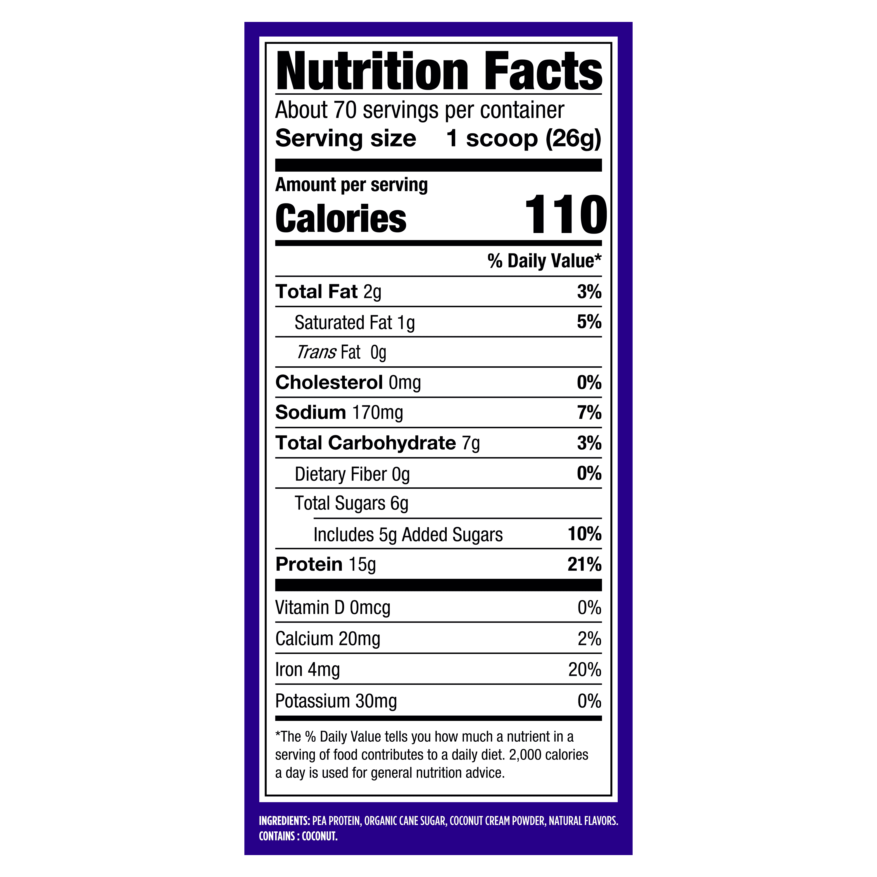 Vega Protein Made Simple Plant Based Protein Powder, Vanilla, 70 Servings (64.1oz)