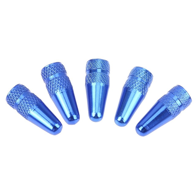 Tapa Del Grifo De Aire Tapa Del Grifo De Aire Bicicleta Tapas de válvula de alta presión de aluminio Presta para bicicleta, 5 uds., cubiertas antipolvo (azul)