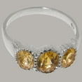thumbnail image 4 of LBG British Made 14k White Gold Natural Citrine Womens Anniversary Ring - 33 size options - Size 5, 4 of 7