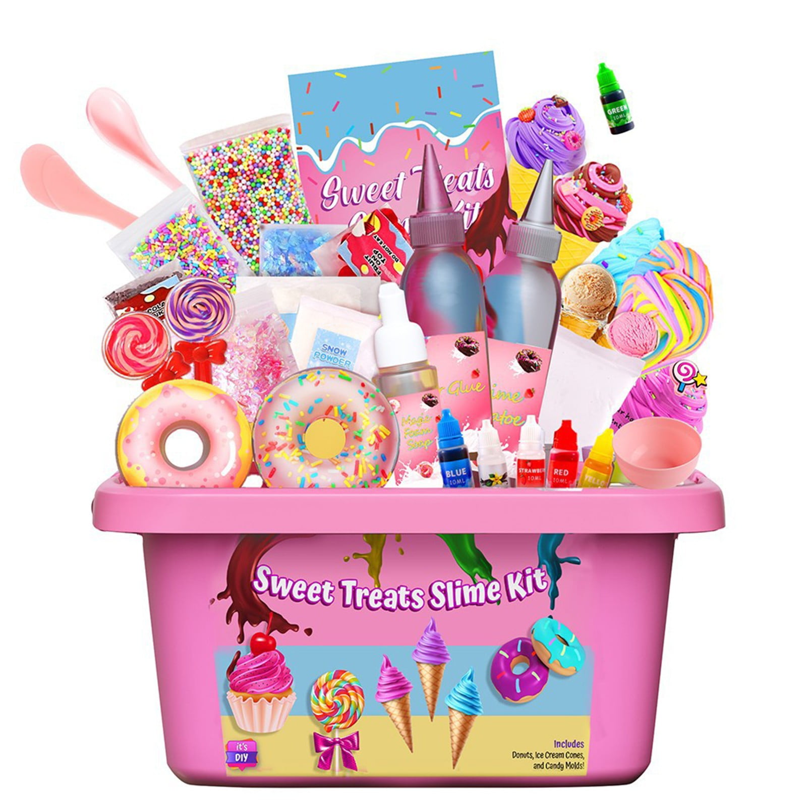 DIY Donut Slime Kit for Girls, Amazing Donut Slime Making Kit, Fun Gift, 10 Year Old Girl Birthday Gift and 8-10 Year Old Girl Toys 350ml for Christmas Gifts