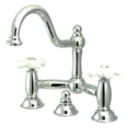 thumbnail image 1 of Kingston Brass KS3911PX Robinet de Toilette Restauration Répandu avec Poignée en Porcelaine, Chrome Poli, 1 of 1