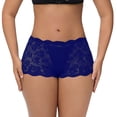 thumbnail image 1 of Braguitas de encaje para mujer: ropa interior sexy de encaje transparente para mujer con corte alto en las piernas, talle medio, cintura en V, sin marcas y ribetes exquisitos. Tallas reales., 1 of 3