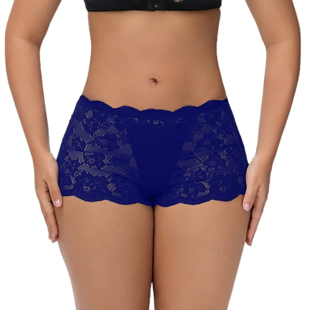 Braguitas de encaje para mujer: ropa interior sexy de encaje transparente para mujer con corte alto en las piernas, talle medio, cintura en V, sin marcas y ribetes exquisitos. Tallas reales.