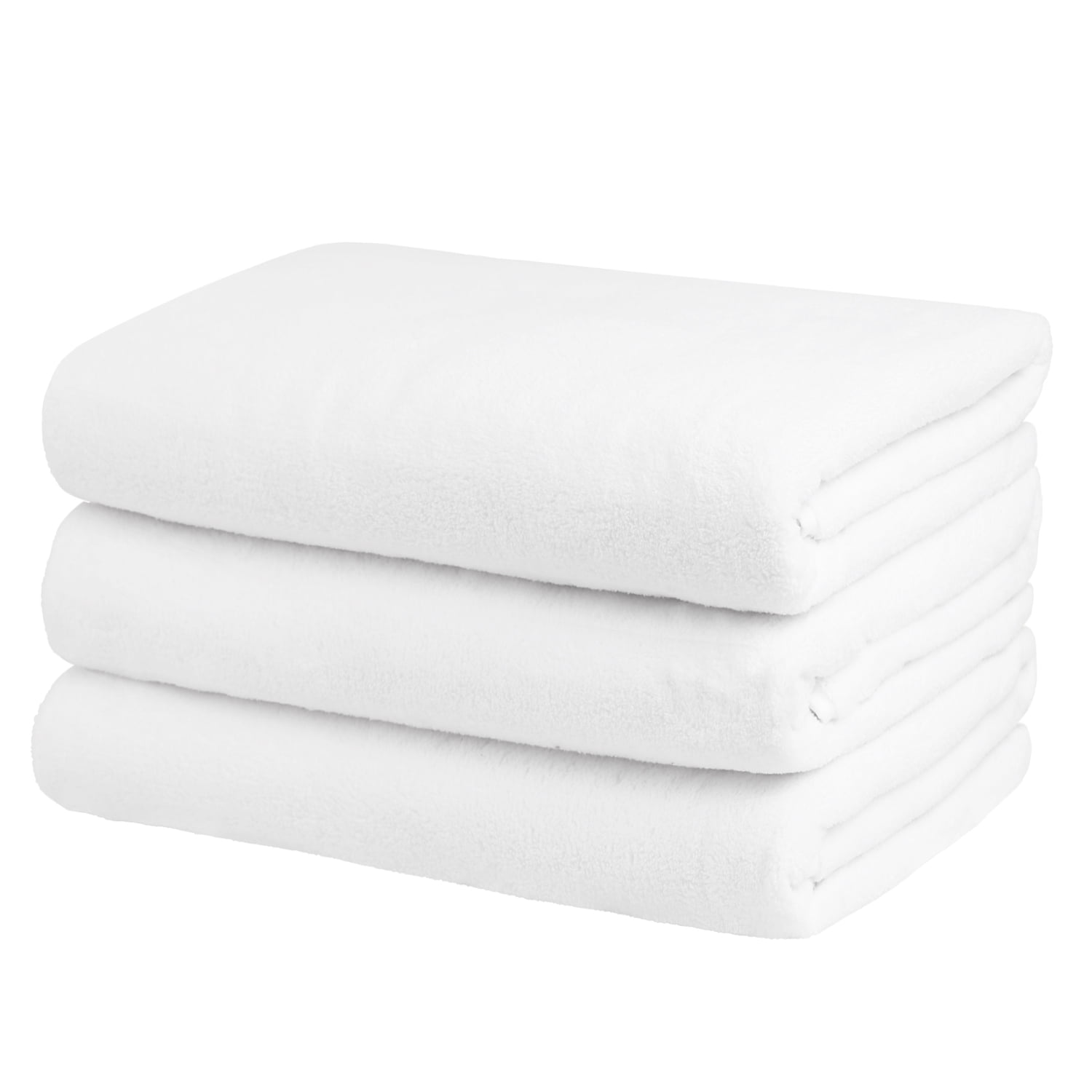 Fleece White, 3 Pack Soft Bath Towel 3 Pack Yoga Super Absorbent and Fast Drying 27 x 55 Travel Fitness JML Fleece Bath Towels Fleece Towels for Sports 