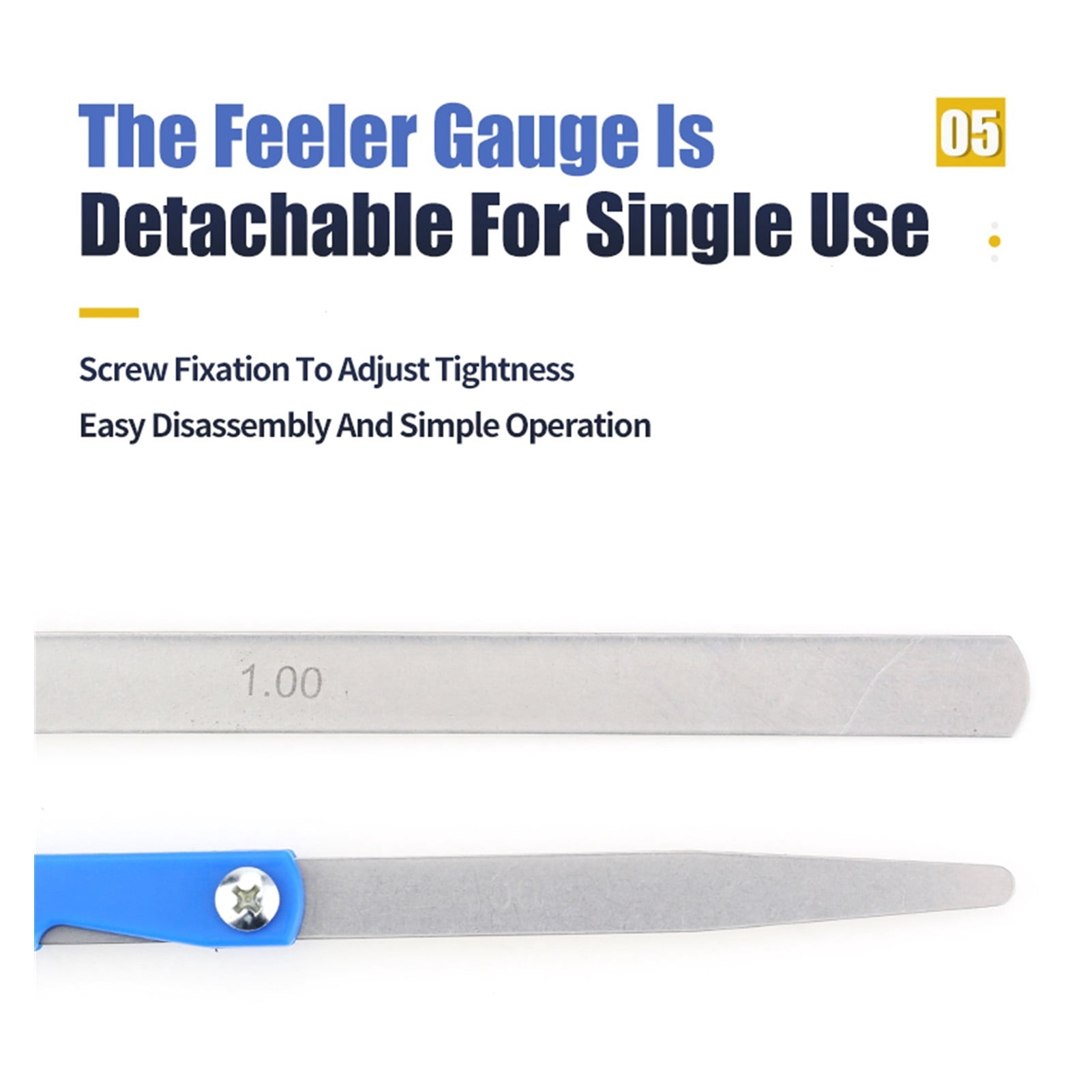 100B17 Feeler Gauge Metric Thickness Gauge Set Blade Gap Filler Tappet Valve Thickness Measurement Layout Tool Gages Metering