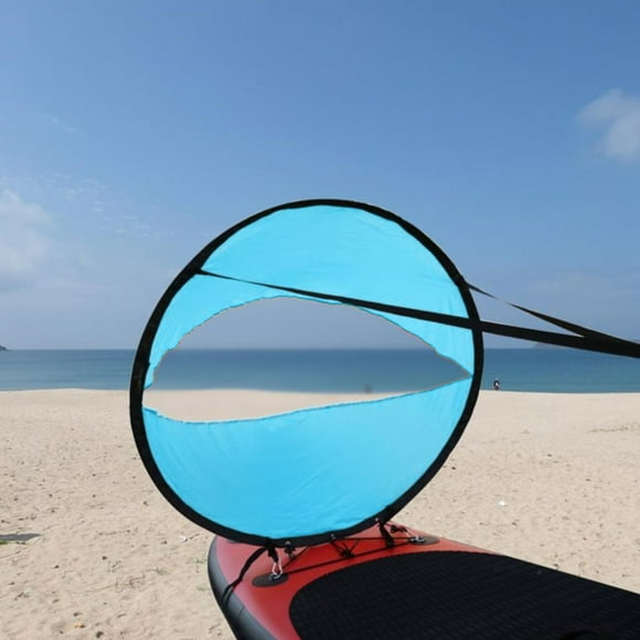 108cm Portable Folding Sail, UV Protection Wind Paddle Board Kayak Sail Sailboat for Kayak Canoe Boat PVC, Lake Blue
