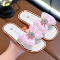 thumbnail image 2 of ZACPNCV Girls Soft Polka Dot Bow Pearl Slip-On Slides Sandals Summer Flatform Sandals Pink 4.5-5.5 Years, 2 of 4