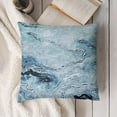 thumbnail image 3 of YINGXI  Marble Print Throw Pillow Cushion Cover, Soft Pastel Toned Abstract Wavy Pattern Ottoman Influences Image, Decorative Square Accent Pillow Case,Blue Grey 24x24in, 3 of 5