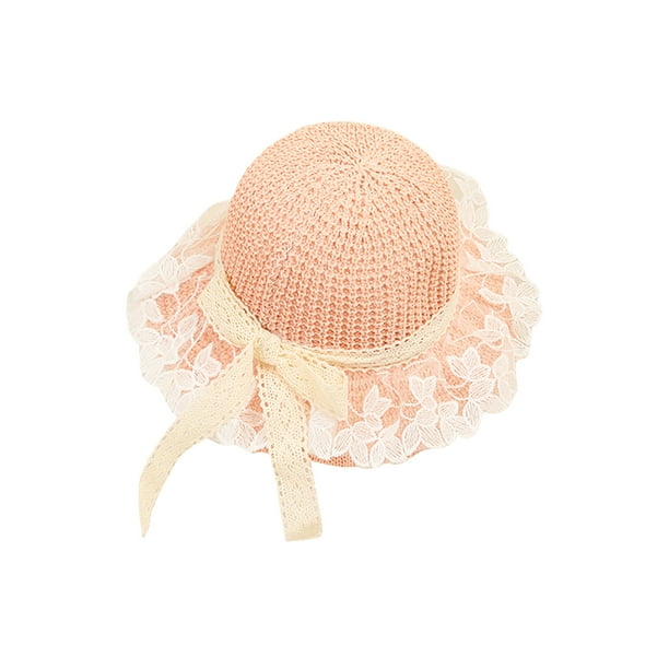 Little Girl Kids Summer Straw Hat,Toddlers Wide Brim Floppy Beach Sun