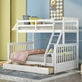 thumbnail image 2 of Harper  Bright Designs Twin-Over-Full Bunk Bed with Ladders and Two Storage Drawers,Space-Saving Design,White, 2 of 4