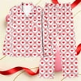 thumbnail image 3 of Gytharion Pajama Sets for Women 2 Piece Loungewear Outfits Long Sleeve Button Down Lapel Top and Long Pant Pj Sets Cute Heart Print Sleepwear Sets with Pockets, 3 of 5