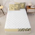 thumbnail image 4 of Homewish Yellow Princess Bow Zipper Full Size Comforter Sets with Fitted Sheet and 2 Pillowcases for Kids, Love Heart Polkadots Zipper Bedding Set, Reversible, 4 Pieces, 4 of 6