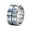 Silver, variant on Unisex Stainless Steel Vintage Luminous Glow 2 Floors Roman Numerals Blue Numbers Rotatable Ring Anxiety Fidget Band Black Size 12