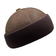 Shearling Sheepskin Fur Beanie Hat, Winter