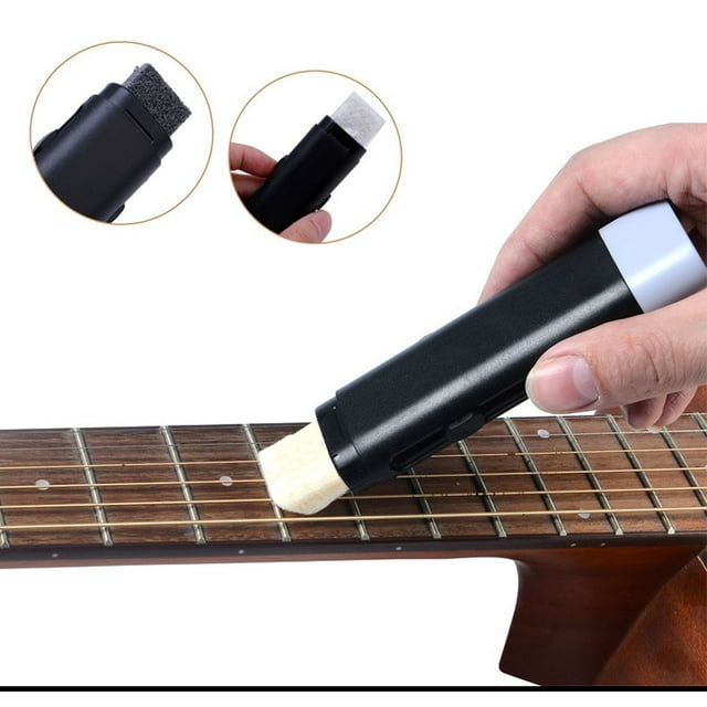 Xihbxyly Limpiador de Cuerdas de Guitarra, Cepillo de Doble Cabezal para Eliminar Óxido, Herramienta Rápida para Pulir Cuerdas, Previene La Oxidación Futura, Apto para Guitarra, Ukelele y Violín, Uso