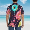 thumbnail image 6 of Kll Men'S Hawaiian Shirt Short Sleeve Button Down Beach Shirts-Donuts1, 6 of 8