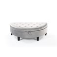 thumbnail image 2 of Chic Home Kelly Half Moon Velvet Upholstered Storage Ottoman, 2 of 7
