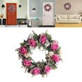 thumbnail image 4 of Corona Decorativa de Feliz Pascua Sincero para Puerta de entrada Rosas Rojas y Rosadas, 4 of 5