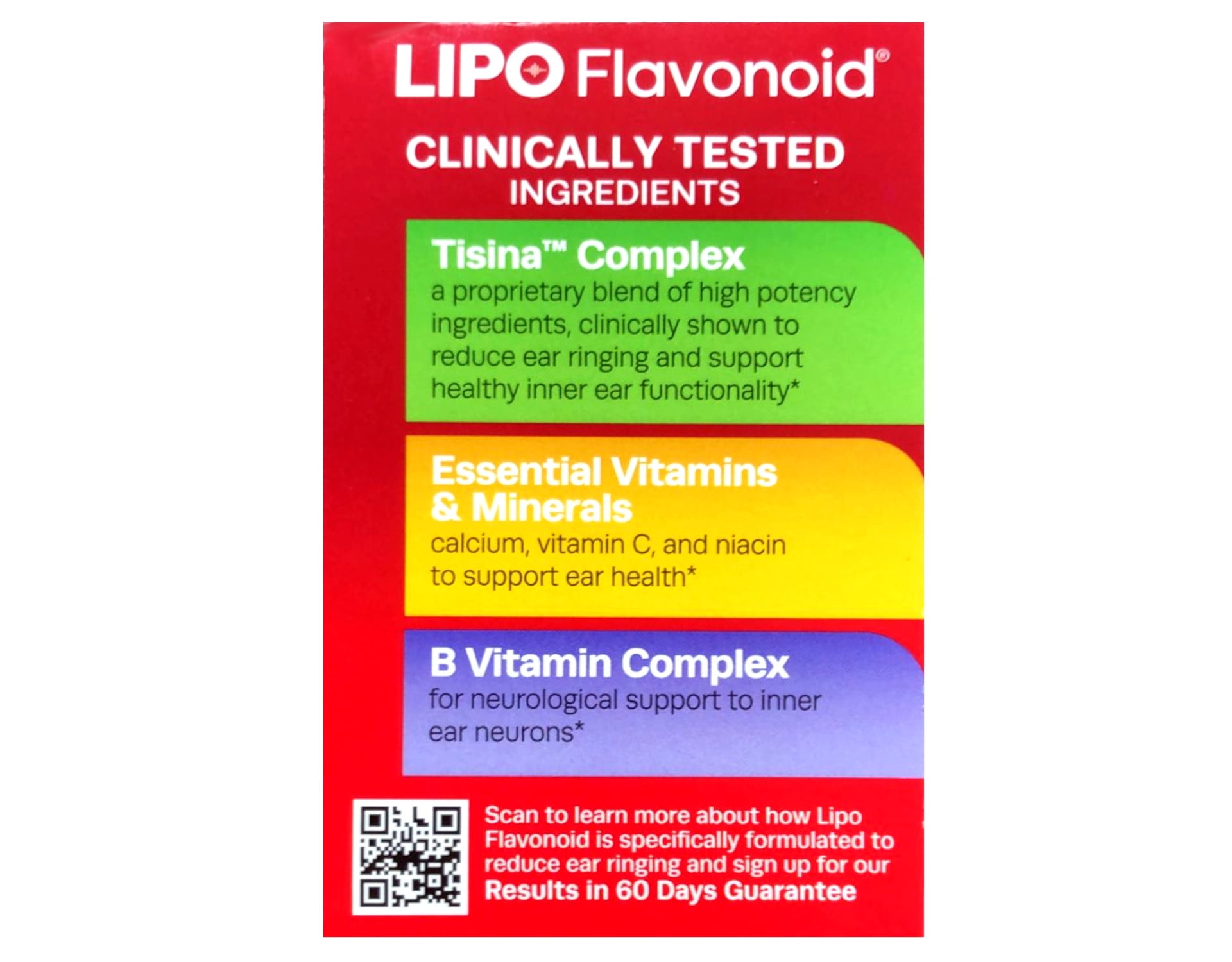 Lipo Flavonoid Ear Ringing Relief Supplement, Clinically Tested Ingredients, 100 Caplets (pack of 2)