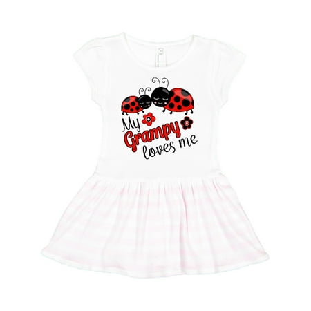 

Inktastic My Grampy Loves Me with Cute Ladybugs Gift Toddler Girl Dress