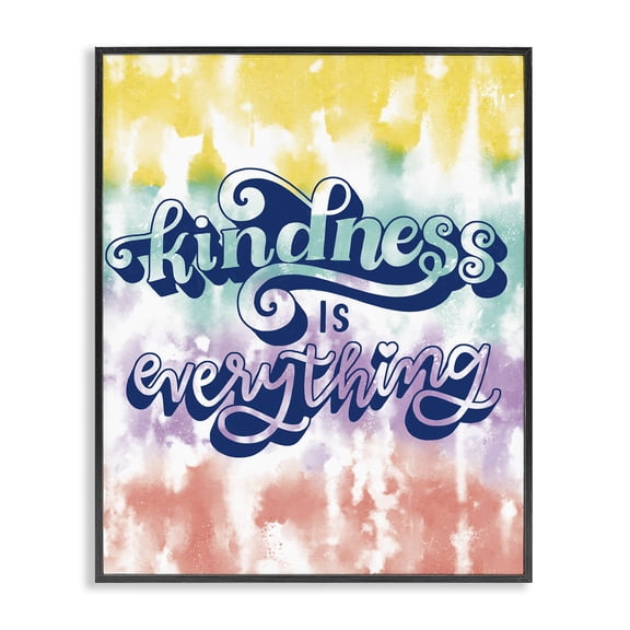 Stupell Industries Bohemian Kindness is Everything Tie Dye Black Framed Giclee Art, 11 x 14, by Loni Harris