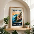thumbnail image 4 of Amalfi Coast: Vintage Travel Poster of Positano - Positano Campania Italy Illustration Oak Framed Wall Art Print 12 x 18 inches, 4 of 59