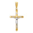 thumbnail image 1 of 20 x 43 mm 14K Two-Tone Hollow Crucifix Pendant, 1 of 1