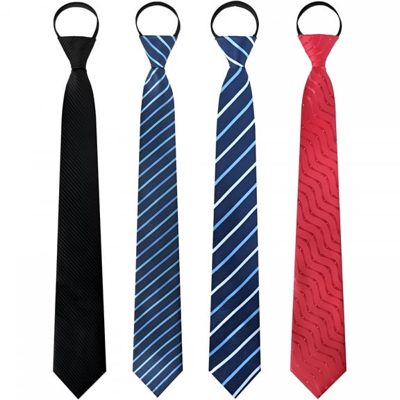 TELOLY 4Pcs/6Pcs 19Inch Zipper Tie for Men, Tie Set for Man, Pre-Tied Adjustable Ties, Mens Neckties for Graduation Gifts