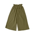 thumbnail image 4 of Gubotare Cute Pants for Teen Girls Girls Casual Pants High Waist Wide Leg Loose Long Trousers Summer for Teens Size 6-7 (Green,6-7 Years), 4 of 4