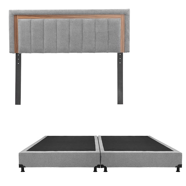 Recámara King Size Trinity Ventur Gris Duk con Cabecera + Box Base Cama